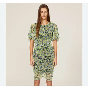 Saunders Collective Ruched Floral Mini Dress